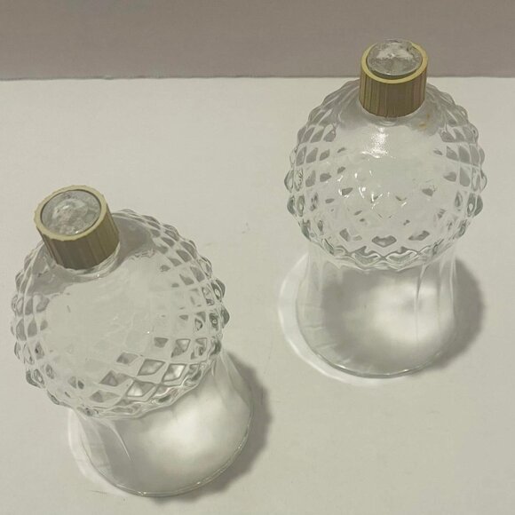 HOME INTERIOR & GIFTS.. Clear Glass Diamond Cut Panel Votive Cup 5.5" SET OF 2 - Picture 2 of 4